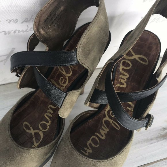 Sam Edelman Noura Sage Suede Black Leather 9M - Picture 4 of 8